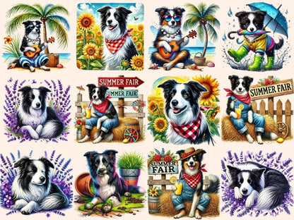 Border Collie Clipart black and white dog border collie art border collie images - WondersArtist