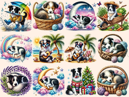 Border Collie Clipart black and white dog border collie art border collie images - WondersArtist