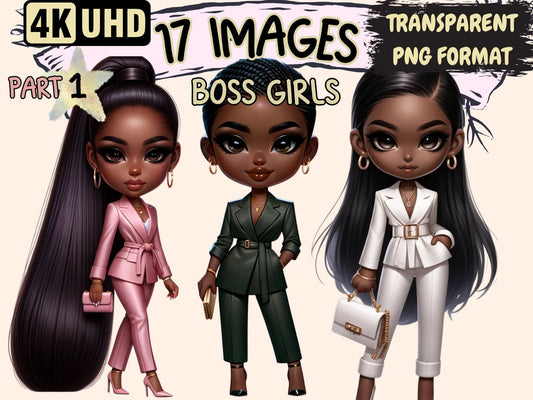 Boss Girls Clipart - High - Quality Instant Digital Download for Creative Projects