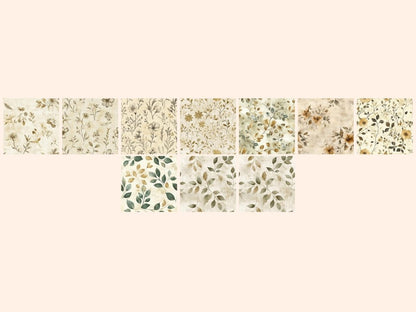 Botanical Sketch Seamless Pattern Digital Papers botanical print Botanical sketch digital paper - WondersArtist