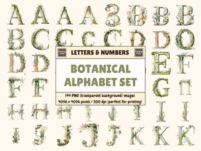 Botanical Alphabet & Numbers