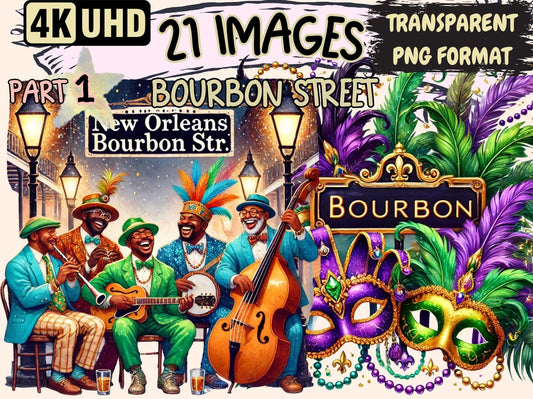 Bourbon Street Clipart - High - Quality Instant Digital Download for Creative Projects