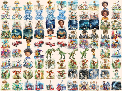 Boys Watercolor Clipart boy child clipart - Wonders Artist