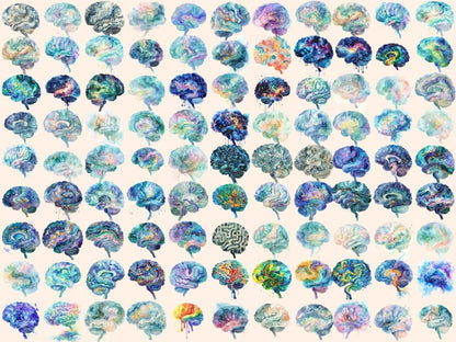 Brains Watercolor Clipart brain art - Wonders Artist