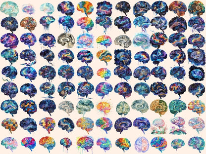 Brains Watercolor Clipart brain art - Wonders Artist