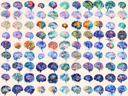 Brains Watercolor Clipart brain art - Wonders Artist