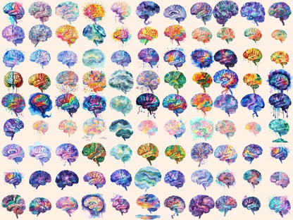 Brains Watercolor Clipart brain art - Wonders Artist