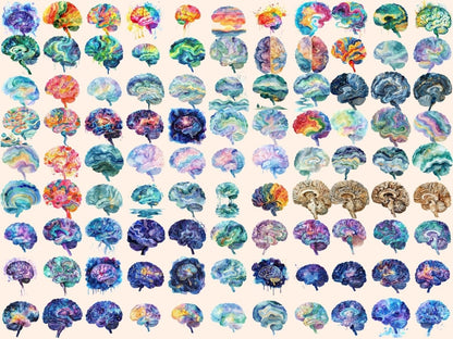 Brains Watercolor Clipart brain art - Wonders Artist