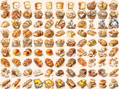 Bread Watercolor Clipart baker clipart - Wonders Artist