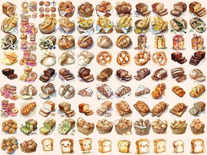 Bread Watercolor Clipart baker clipart - Wonders Artist