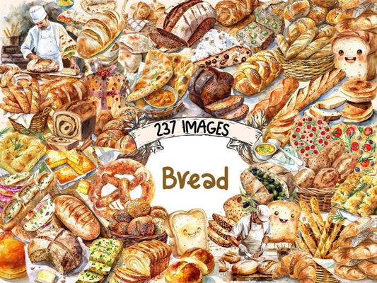 Bread Watercolor Clipart baker clipart - Wonders Artist