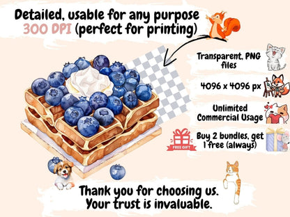 Breakfast Foods Watercolor Clipart breakfast clipart - Wonders Artist