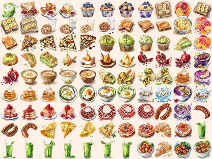 Breakfast Foods Watercolor Clipart breakfast clipart - Wonders Artist