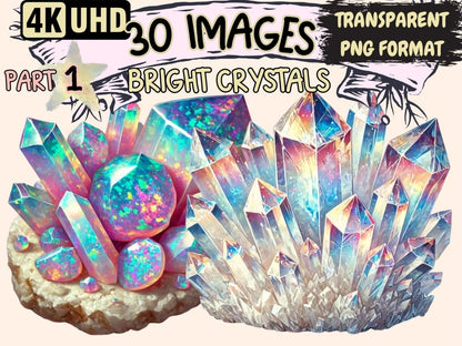 Bright Crystals Clipart Colorful Crystals - Wonders Artist