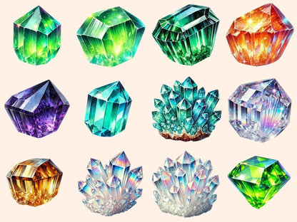 Bright Crystals (P2) Clipart Colorful Crystals - Wonders Artist