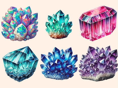 Bright Crystals (P2) Clipart Colorful Crystals - Wonders Artist
