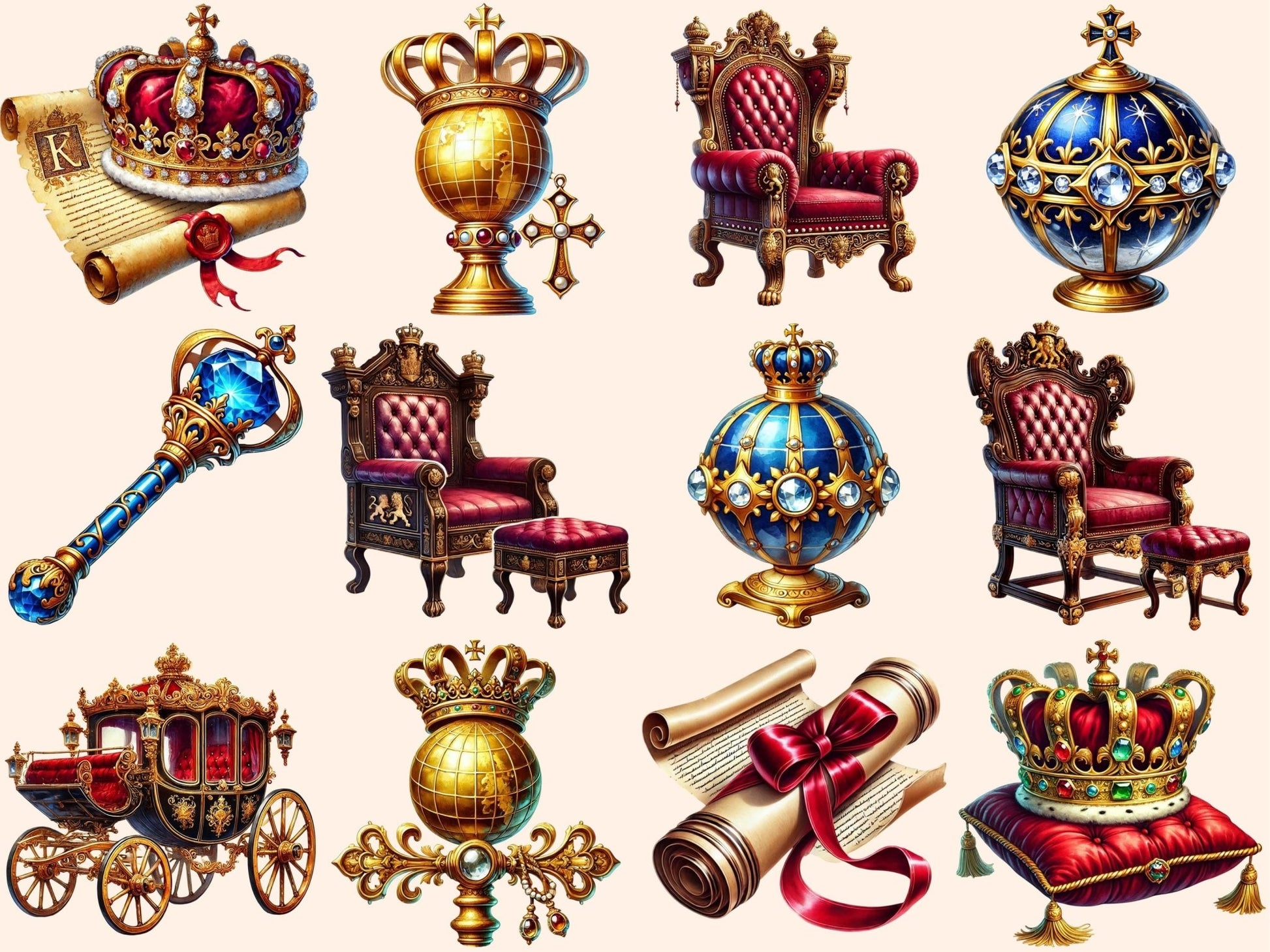 British Royals Clipart - High - Quality Instant Digital Download for Creative Projects