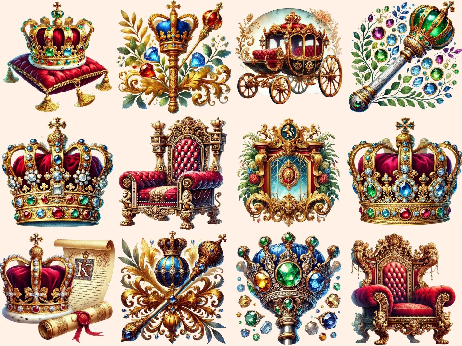 British Royals Clipart - High - Quality Instant Digital Download for Creative Projects