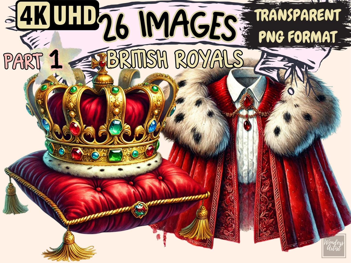 British Royals Clipart - High - Quality Instant Digital Download for Creative Projects