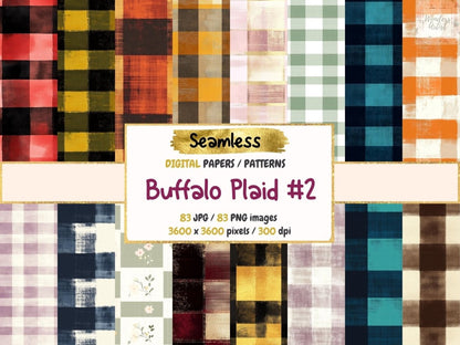 Buffalo Plaid #2 Seamless Pattern Digital Papers buffalo check - Wonders Artist