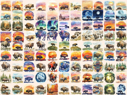 Buffalos Watercolor Clipart bison clipart - Wonders Artist