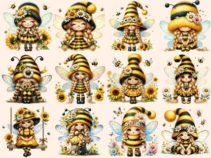 Bumblebee Gnome Girls Clipart bee girl clipart - Wonders Artist