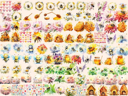 Bumblebees Watercolor Clipart bee clipart - Wonders Artist