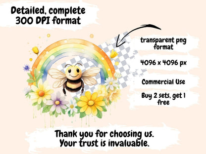 Bumblebees Watercolor Clipart bee clipart - Wonders Artist