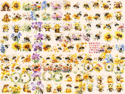 Bumblebees Watercolor Clipart bee clipart - Wonders Artist