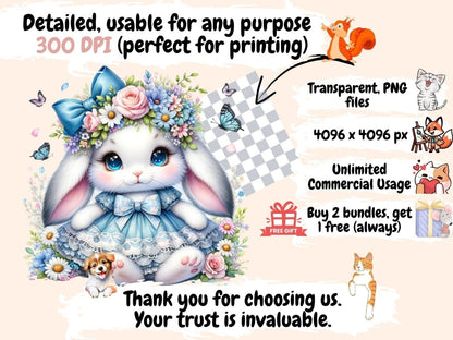 Bunnies (P2) Clipart - Wonders Artist