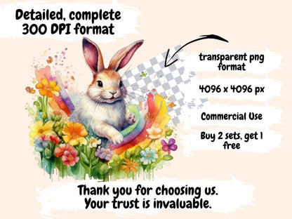 Bunnies Watercolor Clipart adorable clipart - Wonders Artist