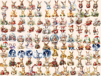 Bunnies Watercolor Clipart adorable clipart - Wonders Artist