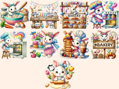 Bunny Bakery Clipart bakery clipart bakery printables baking bunny art - WondersArtist