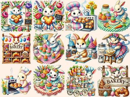 Bunny Bakery Clipart bakery clipart bakery printables baking bunny art - WondersArtist