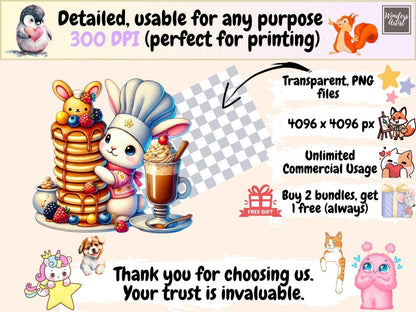 Bunny Bakery Clipart bakery clipart bakery printables baking bunny art - WondersArtist