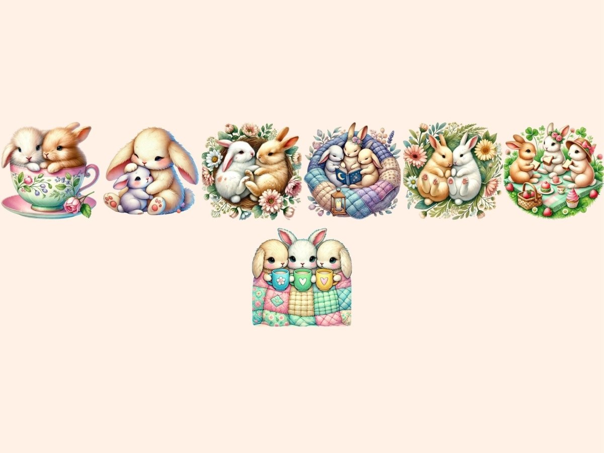 Bunny Friends Clipart animal clipart bunnies clipart bunny clipart - WondersArtist