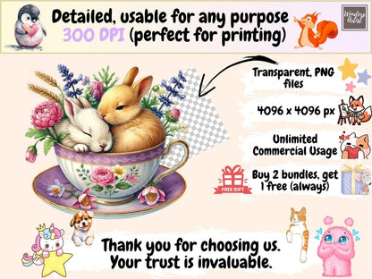 Bunny Friends Clipart animal clipart bunnies clipart bunny clipart - WondersArtist