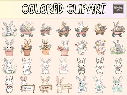 Bunny Garden Cardmaking Clipart bunny cardmaking - Wonders Artist