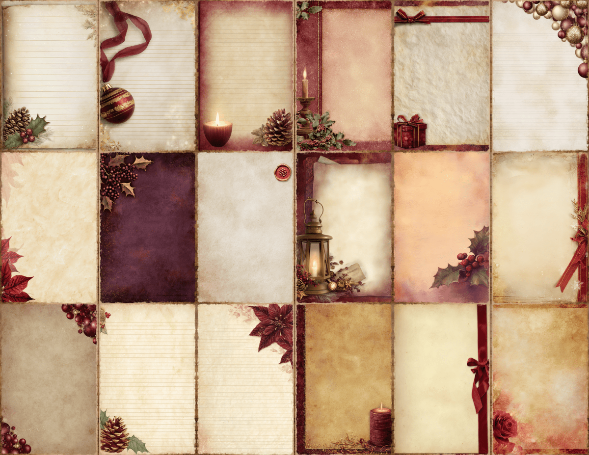 Burgundy Christmas Journal Pages All Bundles Journal Pages new bundles all - WondersArtist