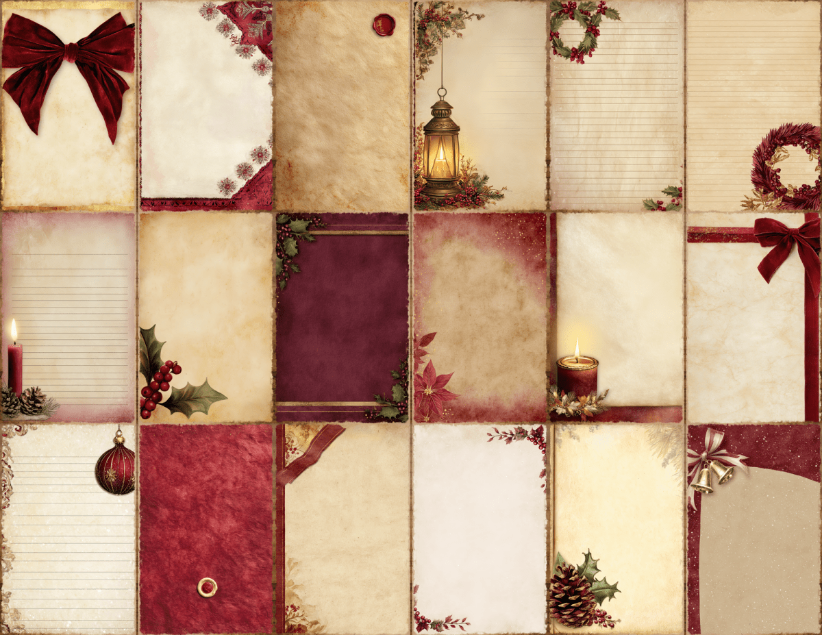 Burgundy Christmas Journal Pages All Bundles Journal Pages new bundles all - WondersArtist