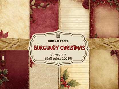 Burgundy Christmas Journal Pages All Bundles Journal Pages new bundles all - WondersArtist