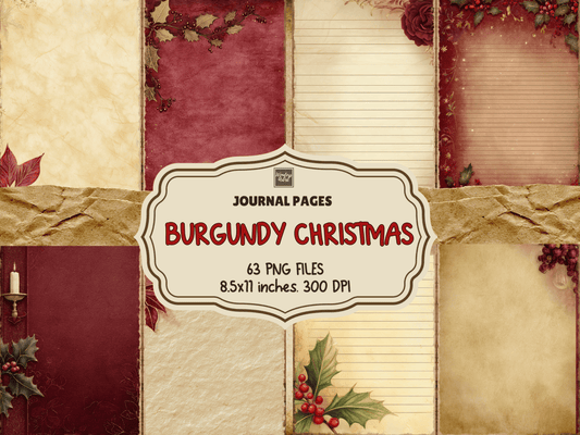 Burgundy Christmas Journal Pages All Bundles Journal Pages new bundles all - WondersArtist