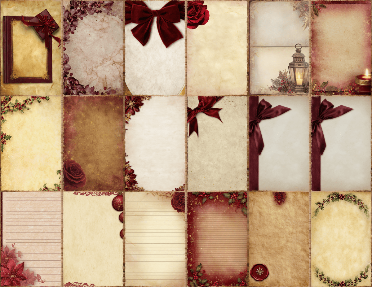 Burgundy Christmas Journal Pages All Bundles Journal Pages new bundles all - WondersArtist