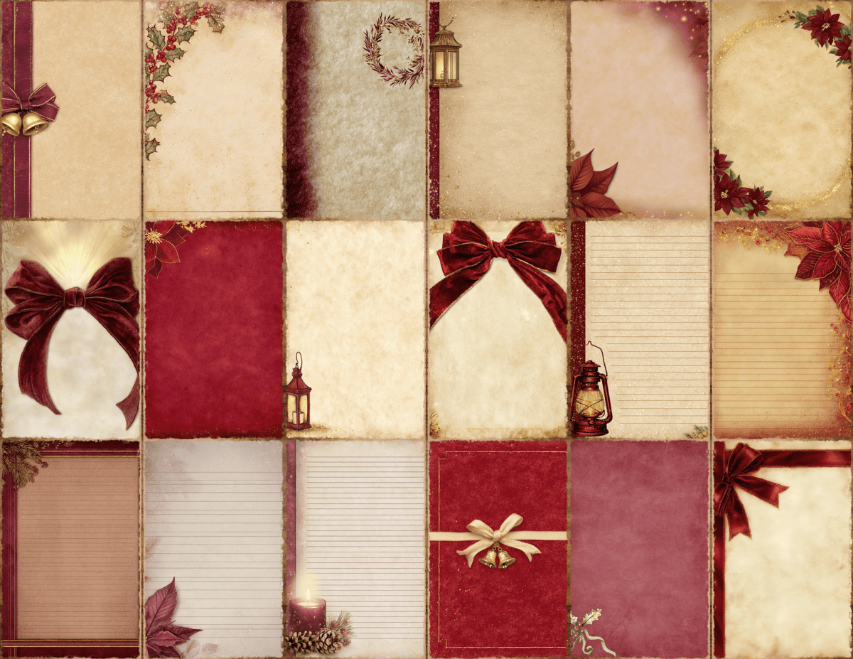 Burgundy Christmas Journal Pages All Bundles Journal Pages new bundles all - WondersArtist