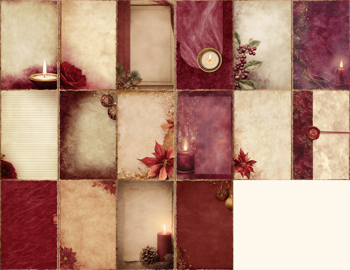 Burgundy Christmas Journal Pages All Bundles Journal Pages new bundles all - WondersArtist