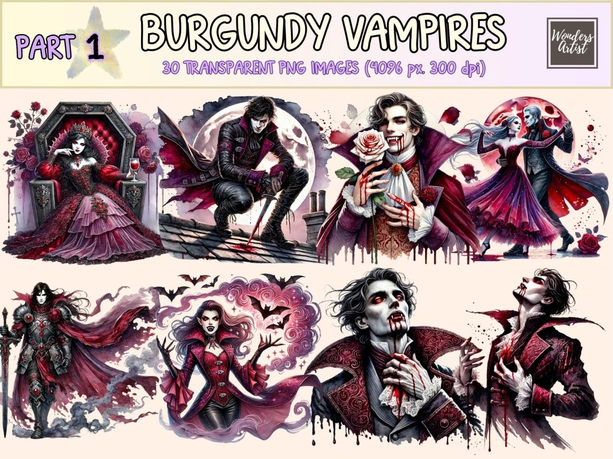 Burgundy Vampires Clipart burgundy vampire png dark red vampire png elegant vampire png - WondersArtist