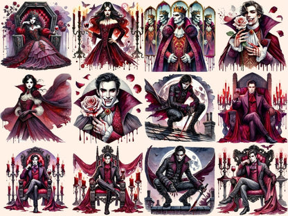Burgundy Vampires Clipart burgundy vampire png dark red vampire png elegant vampire png - WondersArtist