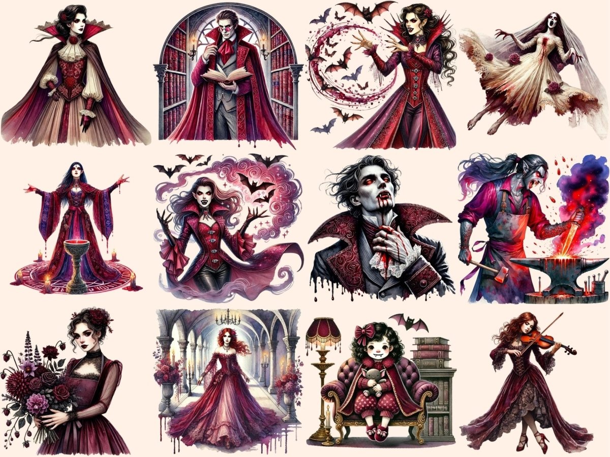 Burgundy Vampires Clipart burgundy vampire png dark red vampire png elegant vampire png - WondersArtist
