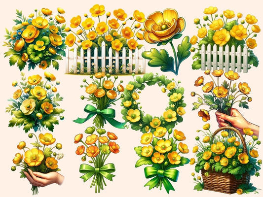 Buttercup Flowers Clipart