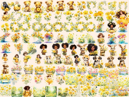 Buttercup Flowers Watercolor Clipart buttercup clipart - Wonders Artist